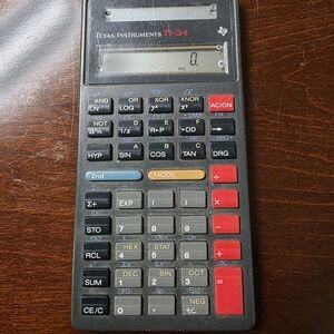 Texas Instruments TI-34 Calculator - Black with Red and Gray Accents